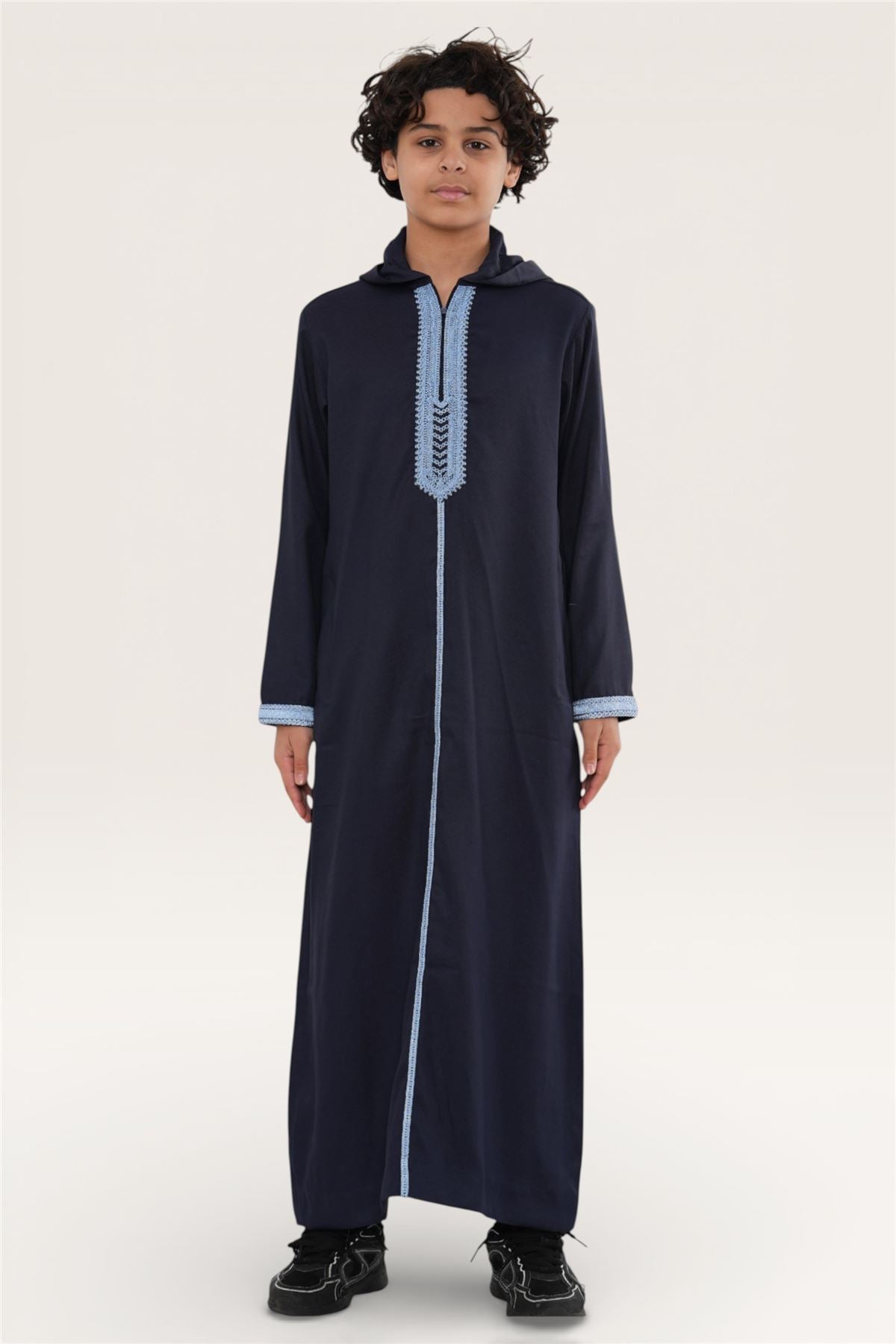 Kids Boys Eid Hooded Moroccan Thobe Robe Djellaba Ramadan Jubba- K-HM3