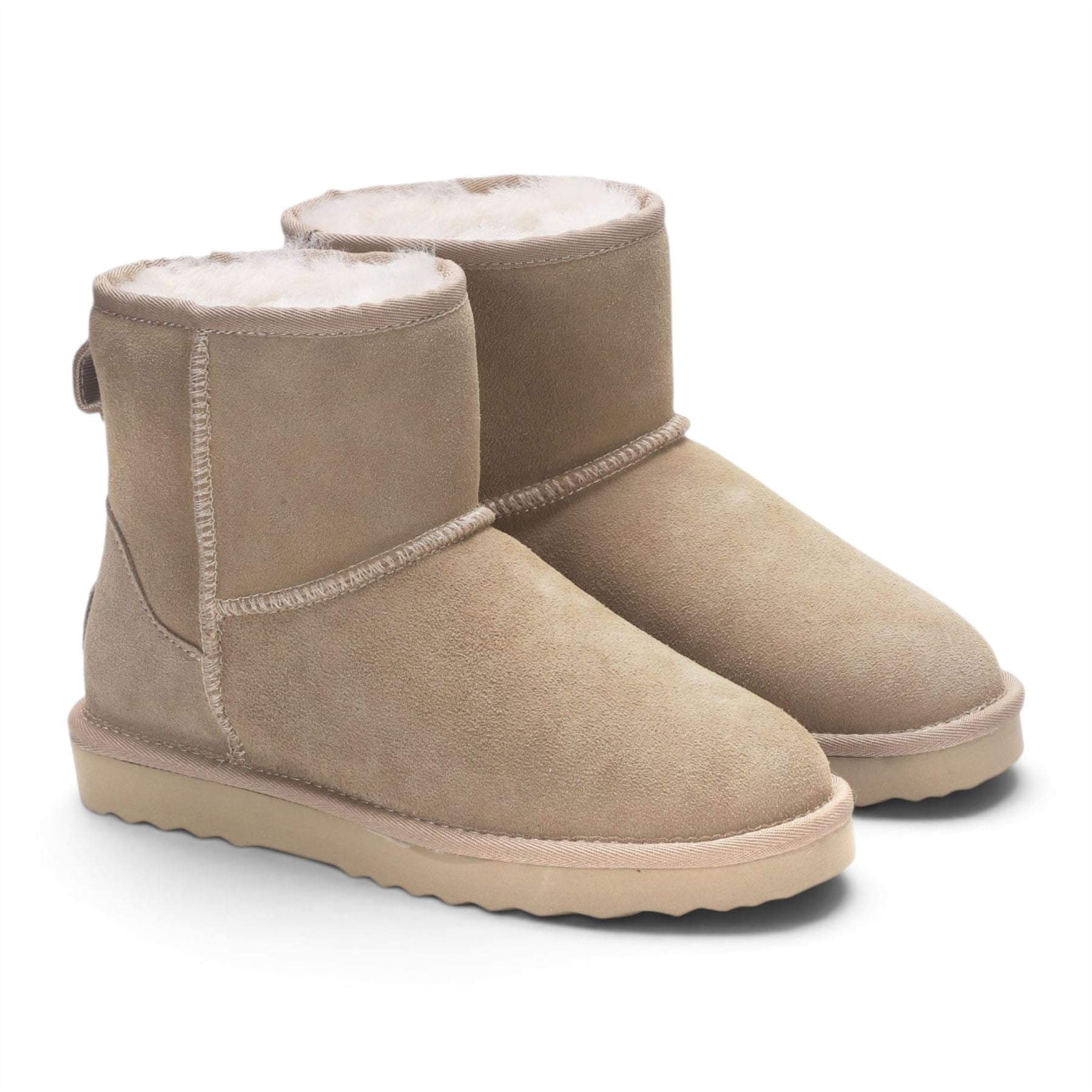 Women’s Sand Brown Genuine Sheepskin Real Fur Winter Ankle Boots - Frost