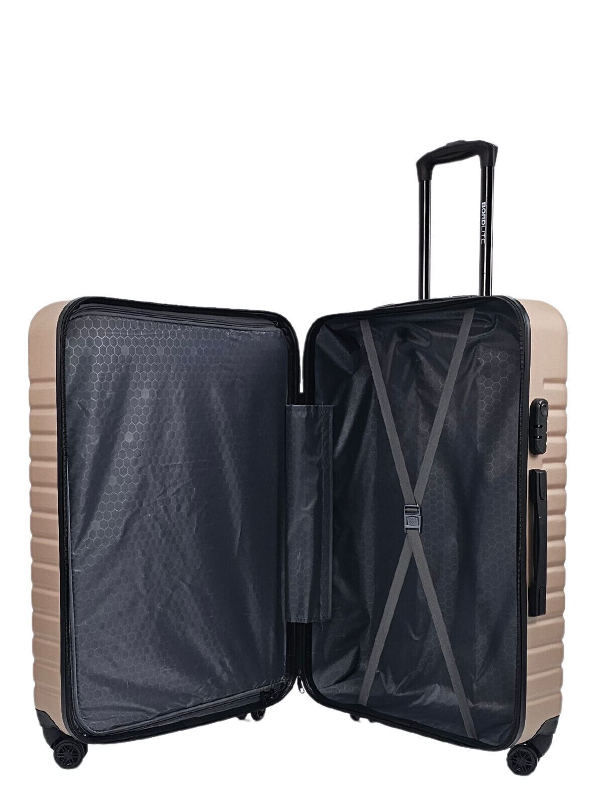 Lightweight Gold Hard Shell ABS Suitcase Set Luggage Travel Trolley Cabin Cases