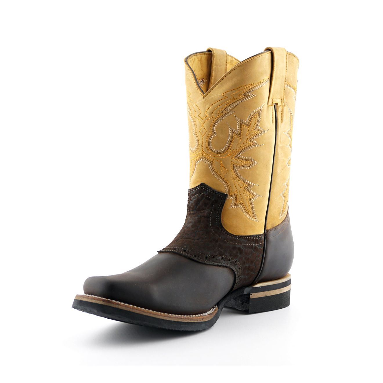 Grinders Tan Leather Cowboy Chelsea Boots- Frontier