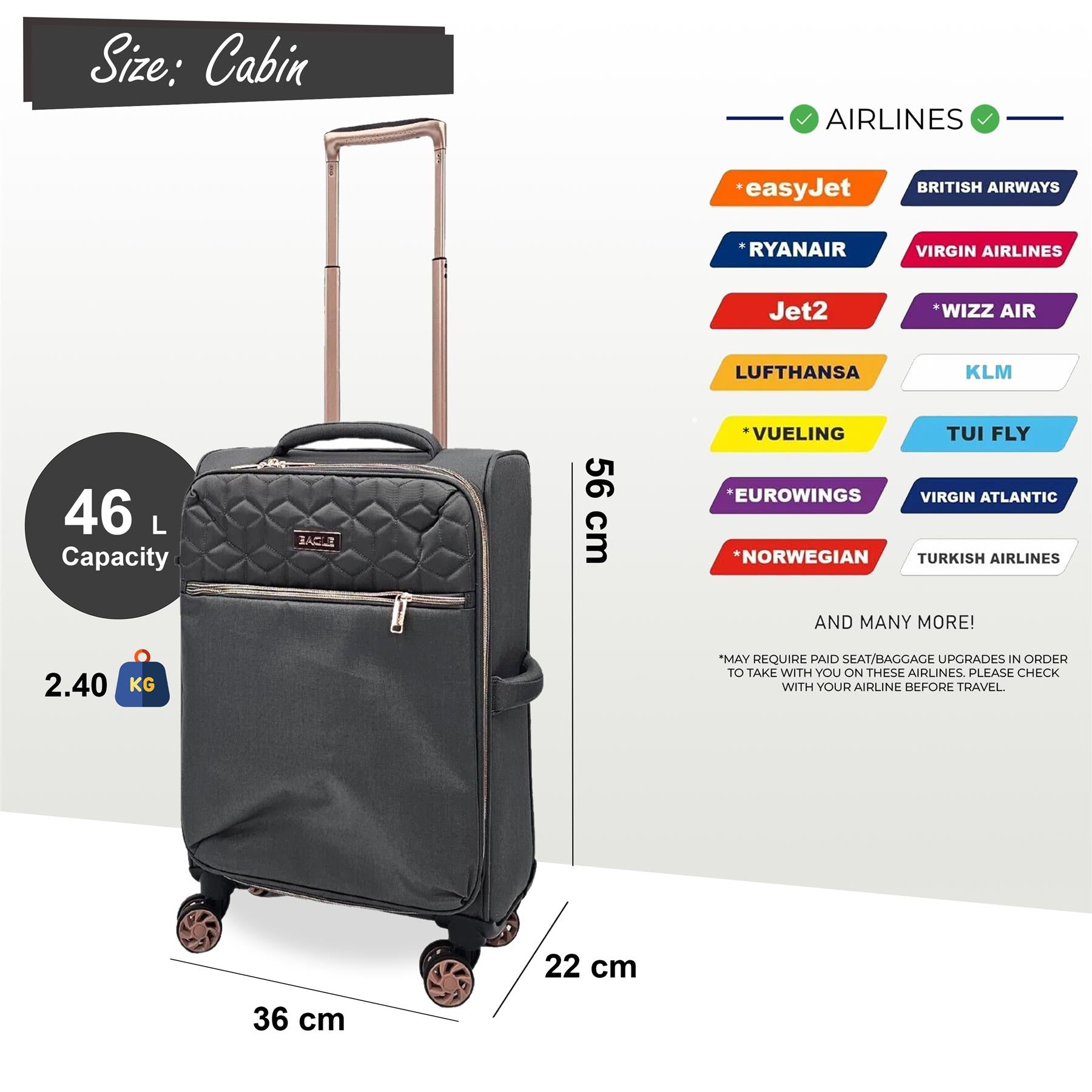 4 Wheel Lightweight Suitcase Luggage Travel Bags Set