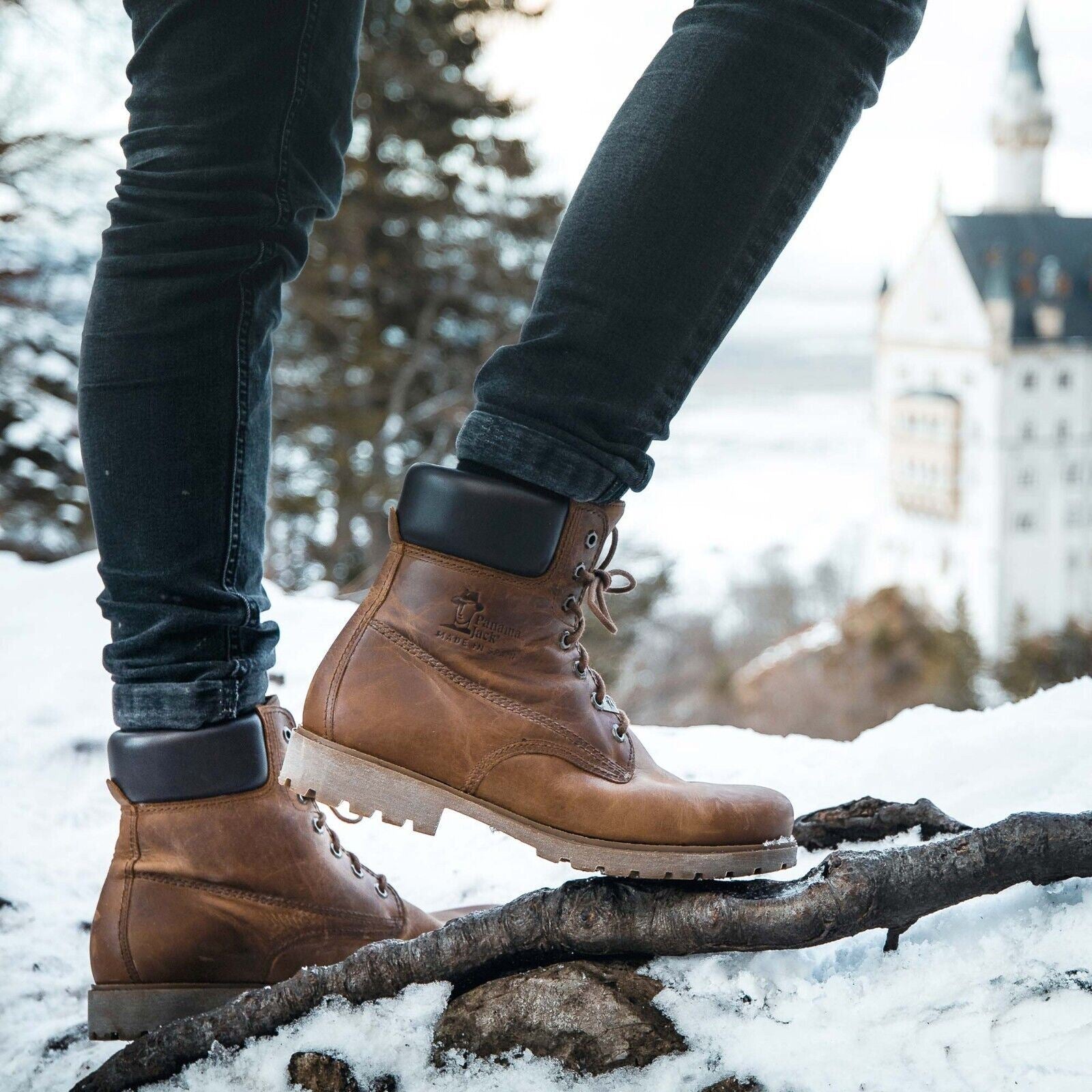 Panama Jack 03 C8 Mens Brown Boots Waterproof Leather Laces Hiking Ankle Chukka