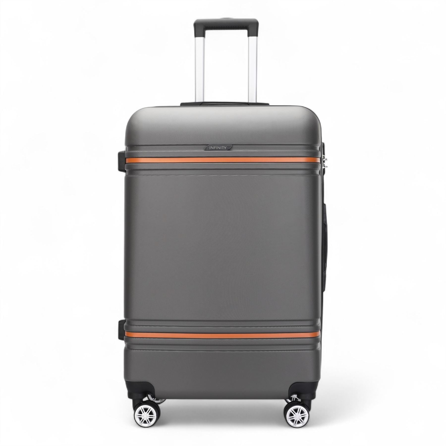 Calgary Medium Hard Shell Suitcase in Charcoal Black