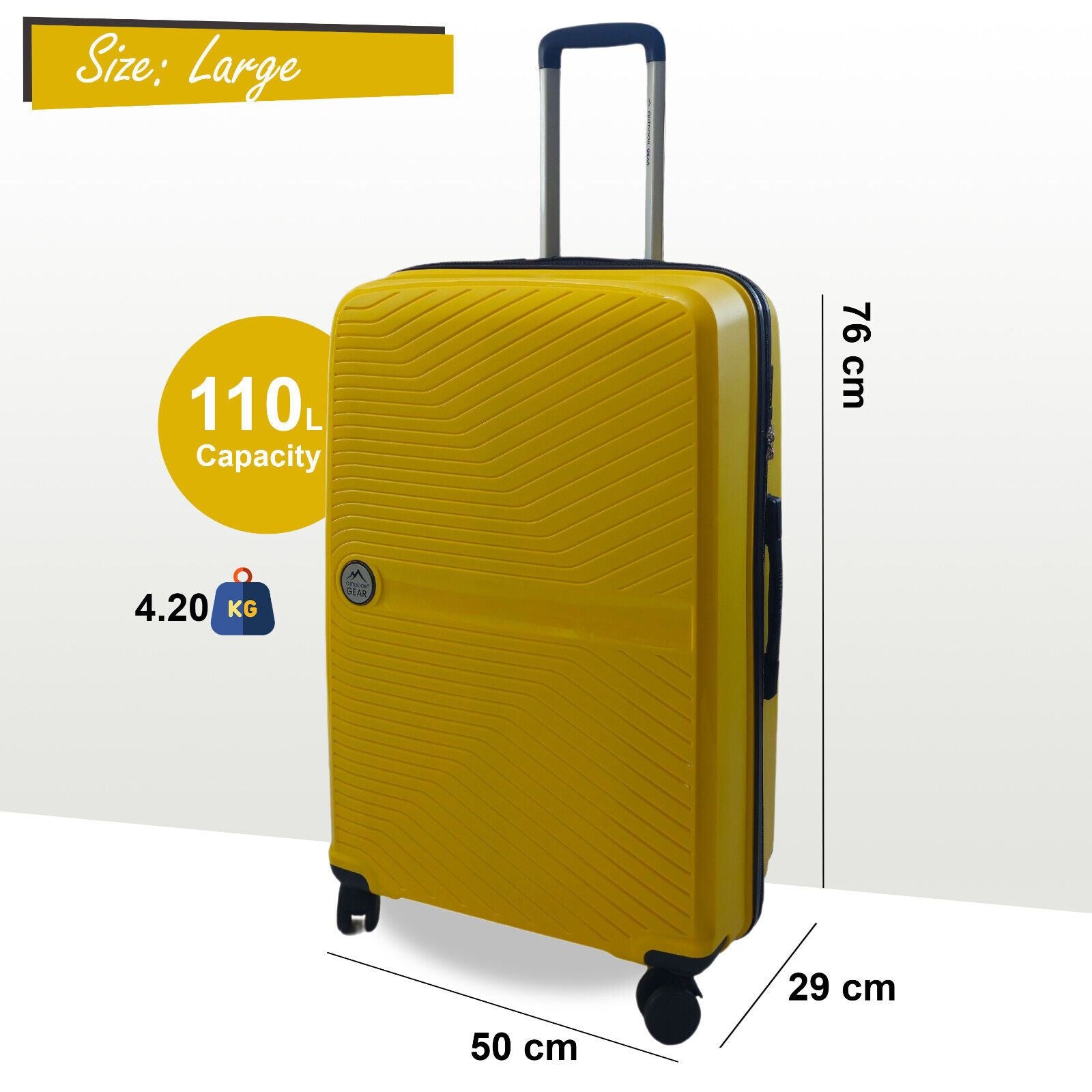 Abbeville Large Hard Shell Suitcase in Yellow