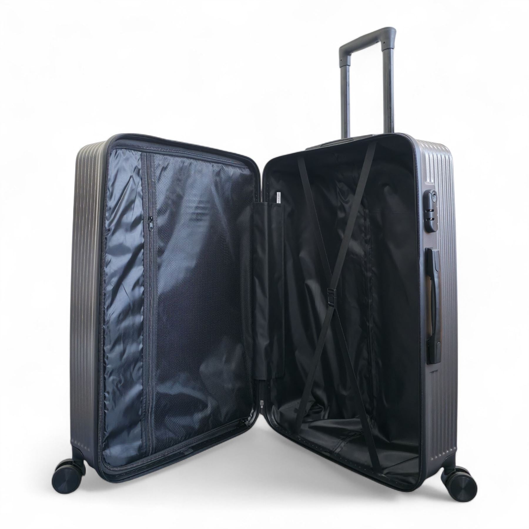 Junee Set of 3 Hard Shell Suitcase in Charcoal Grey