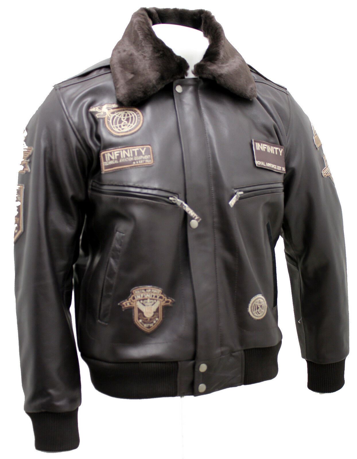 Mens US Badged Air Force Bomber Jacket-Clare