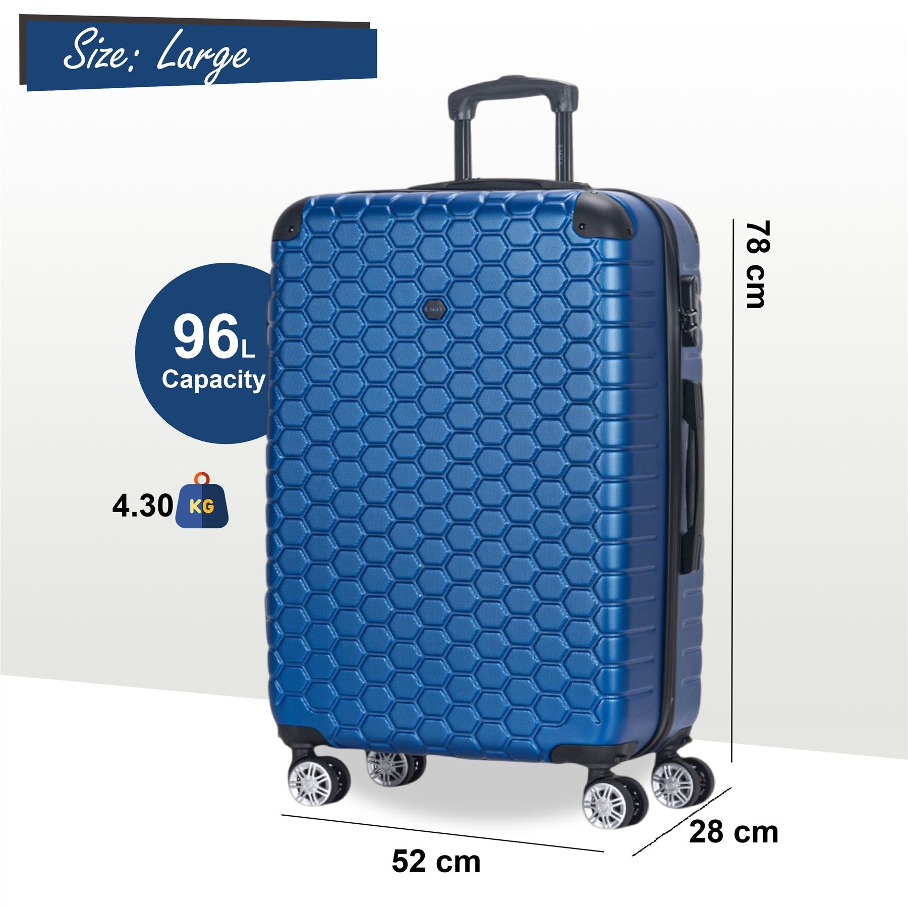 Noda Large Hard Shell Suitcase in Blue