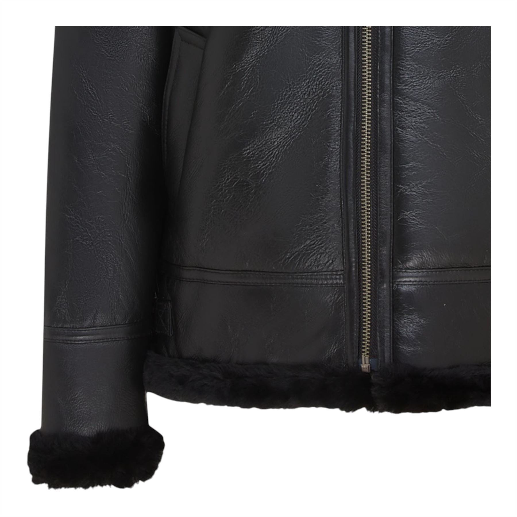 Mens Warm Sheepskin Aviator Zip-Up Flight Jacket-Harrogate