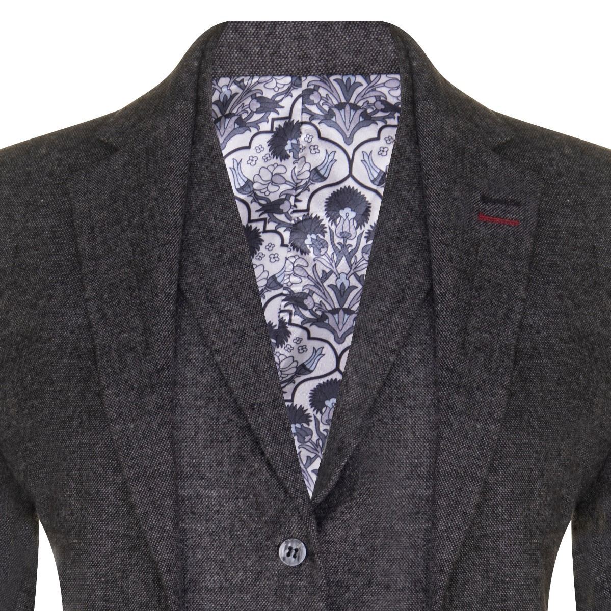 Womens 1920s Grey Wool Classic Vintage Retro Blazer