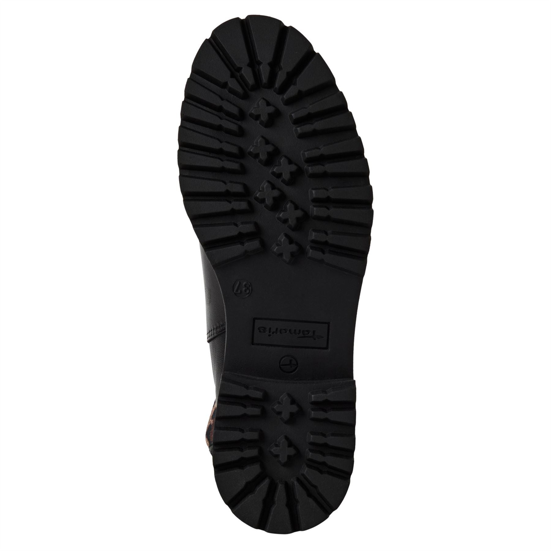 Tamaris Womens Black Leopard Leather Classic High Chelsea Ankle Boots