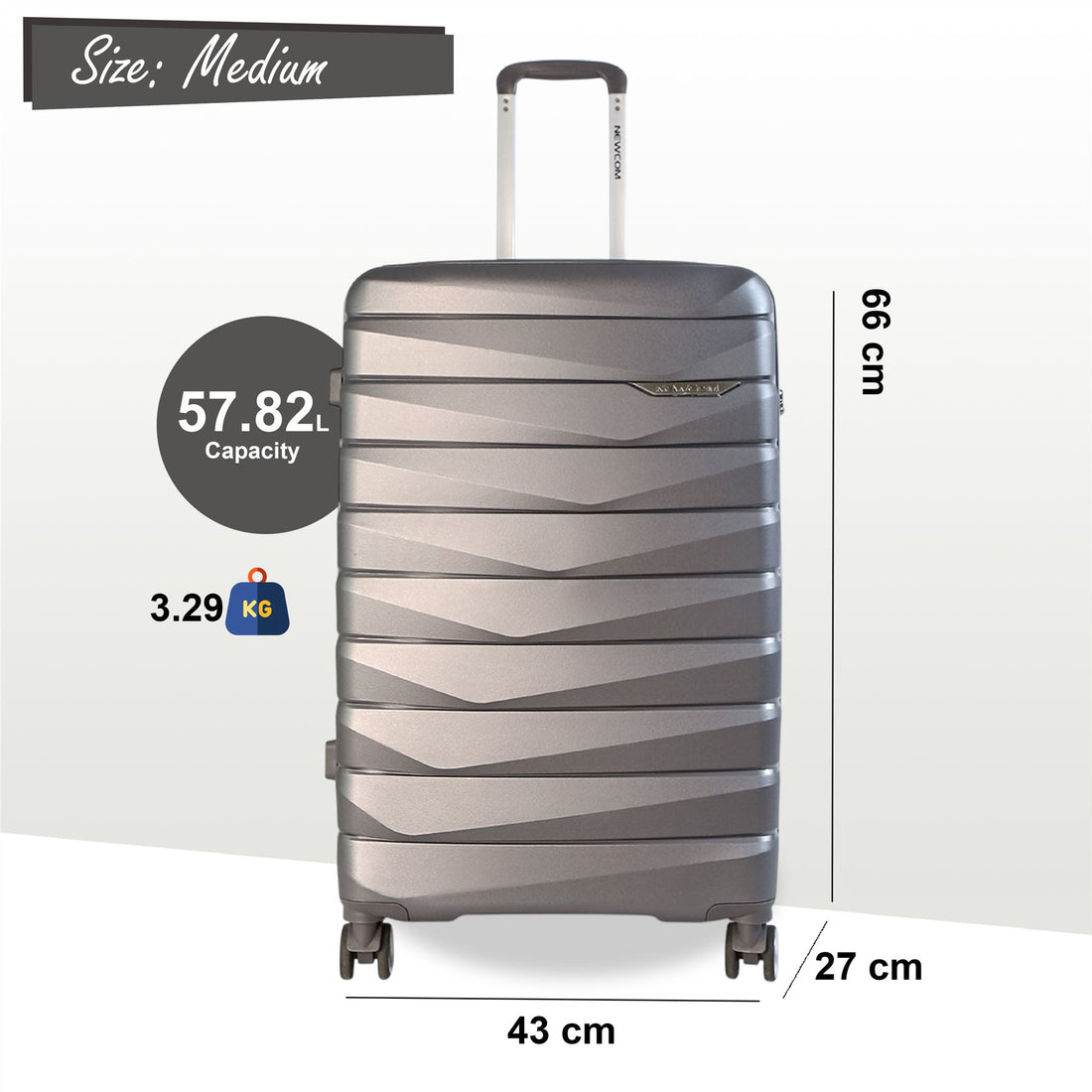 Forster Medium Hard Shell TSA Suitcase in Smoke Grey