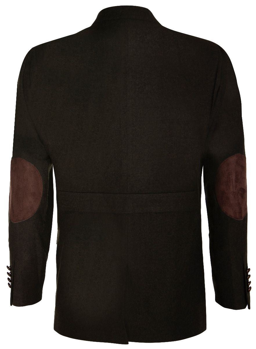 Mens Wool Tweed Shooting Jacket Hunting Blazer Smart Casual Elbow Patch Olive