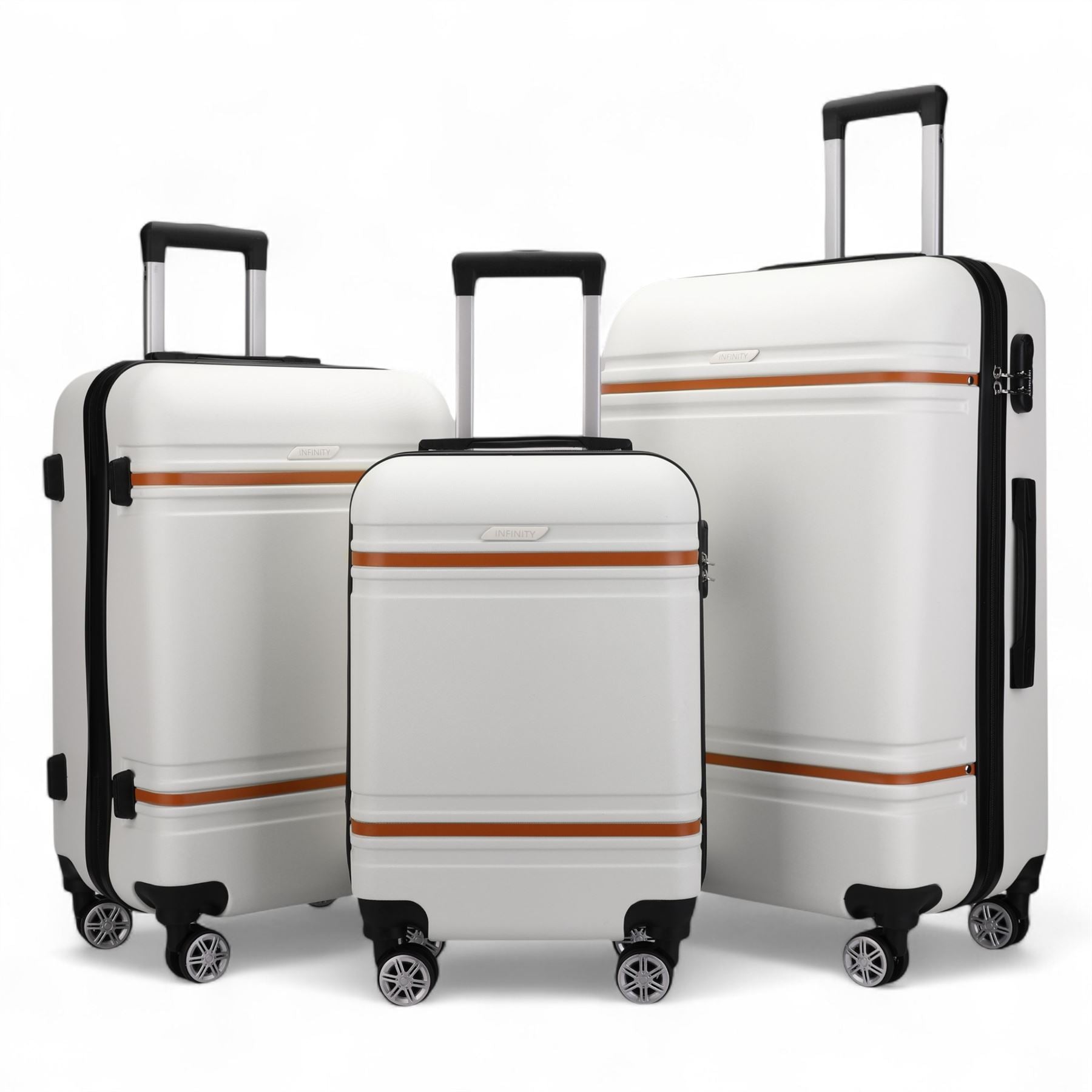 Calgary Set of 3 Hard Shell Suitcase in Cream White