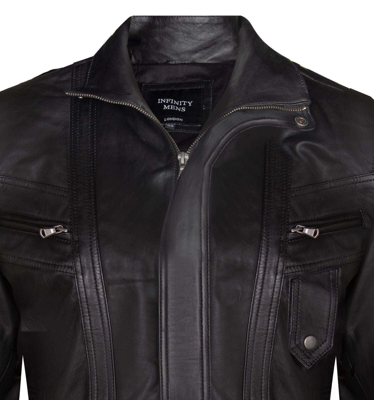 Mens Classic Leather Bluson Bomber Jacket-Cranbrook