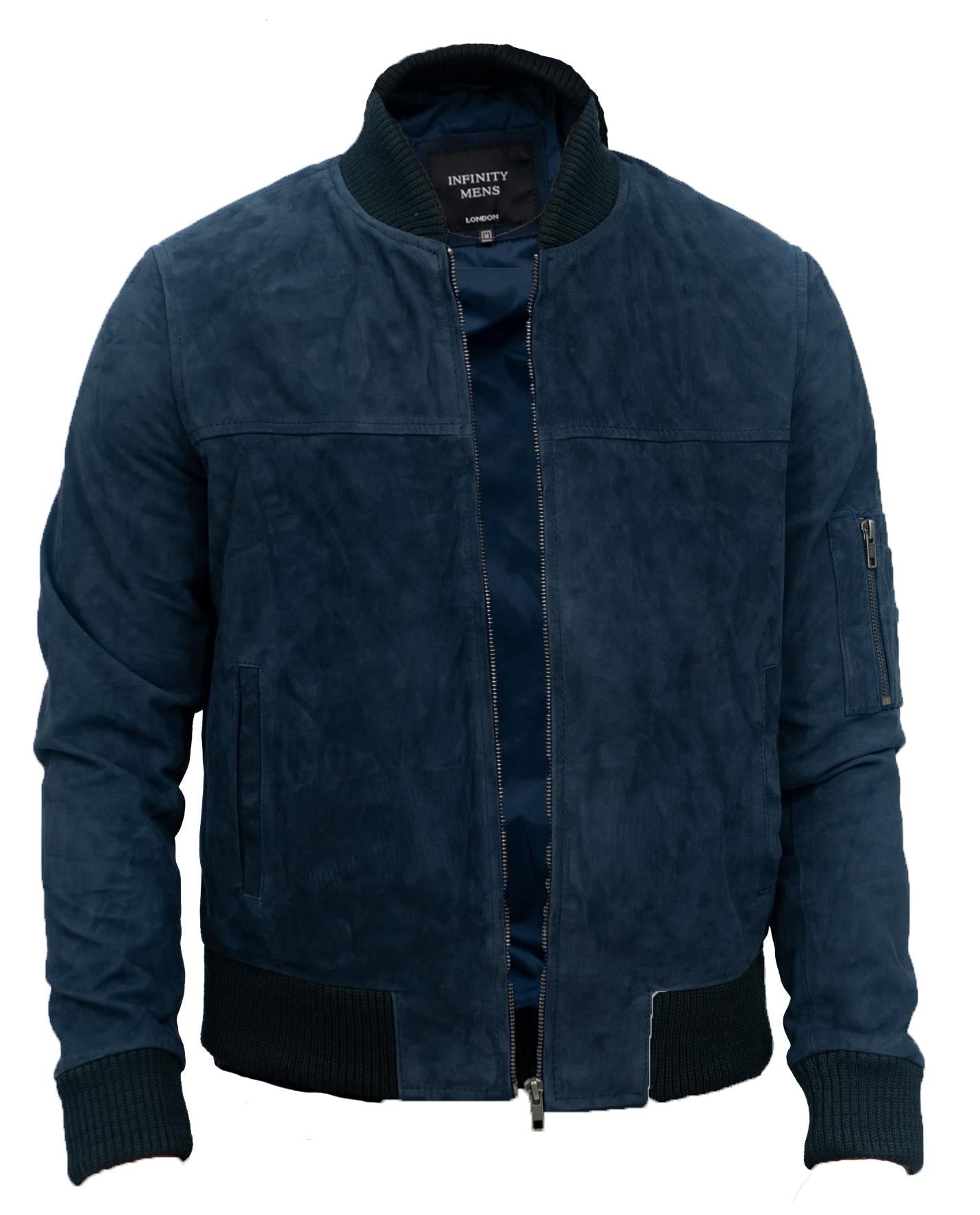 Mens Suede MA-1 Bomber Jacket-Cosham