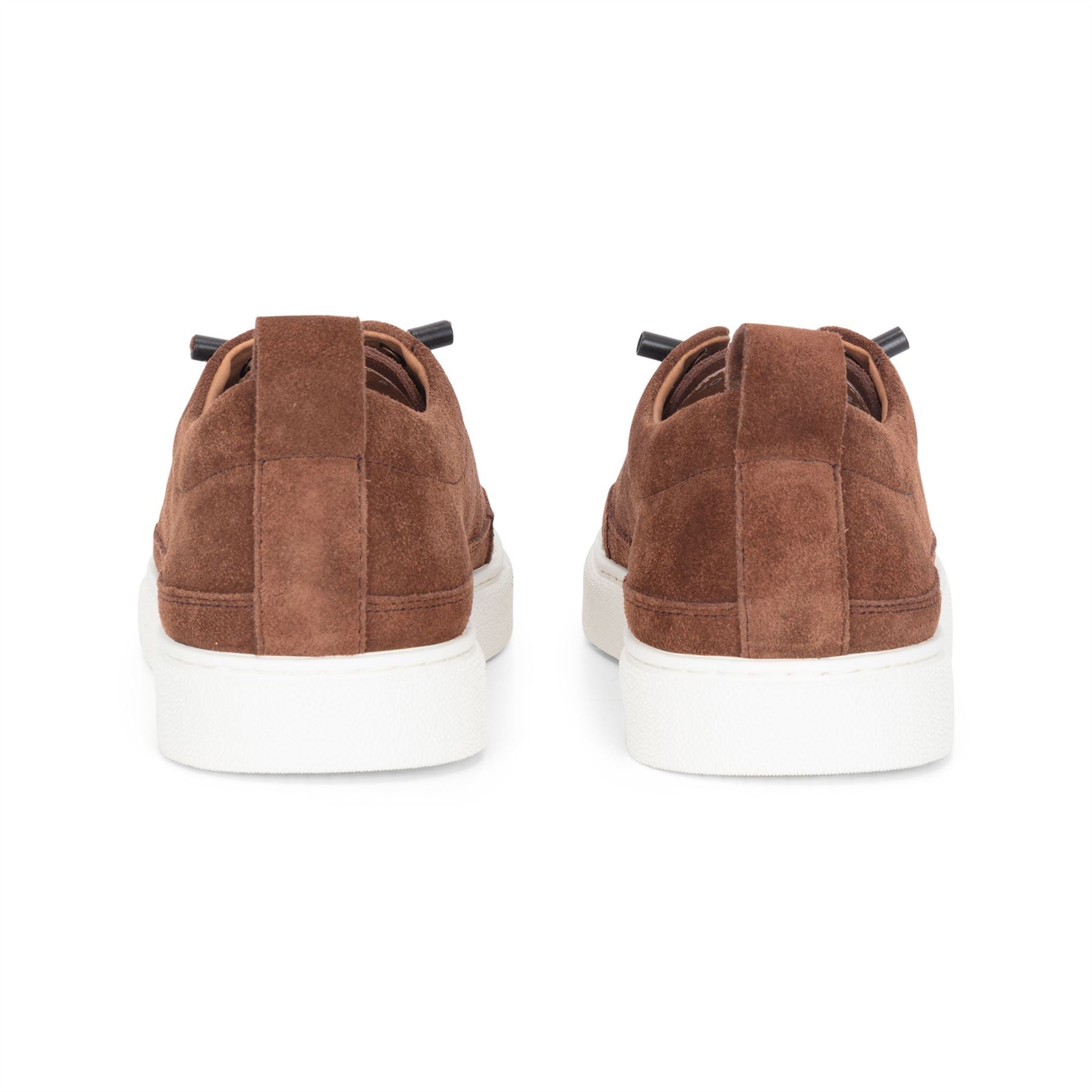 Justin Reess Mens Brown Suede Leather Trainers Sneakers - Josh