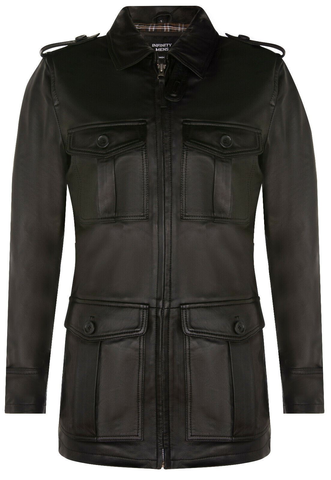 Mens Leather Safari Style Overcoat-Eastbourne