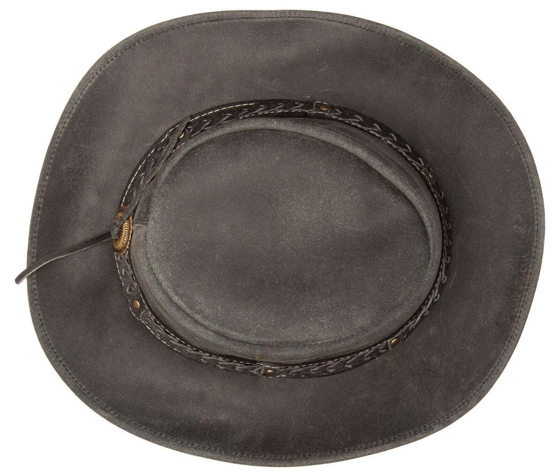 Cowboy Aussie Real Leather Hat Australian Black Western Outback Bush Hat