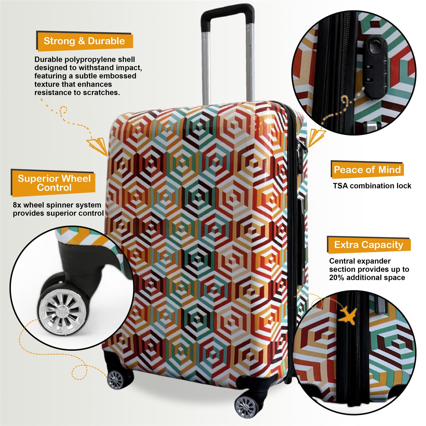 Ballina Large Hard Shell Suitcase in Ombre