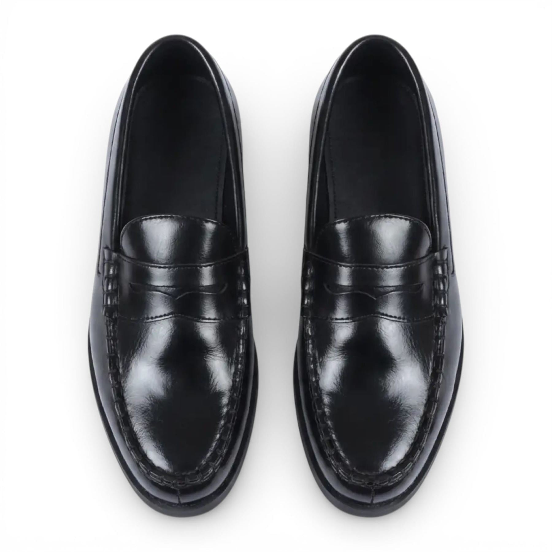 Mens Black PU Leather Formal Dress Penny Loafers Casual Shoes