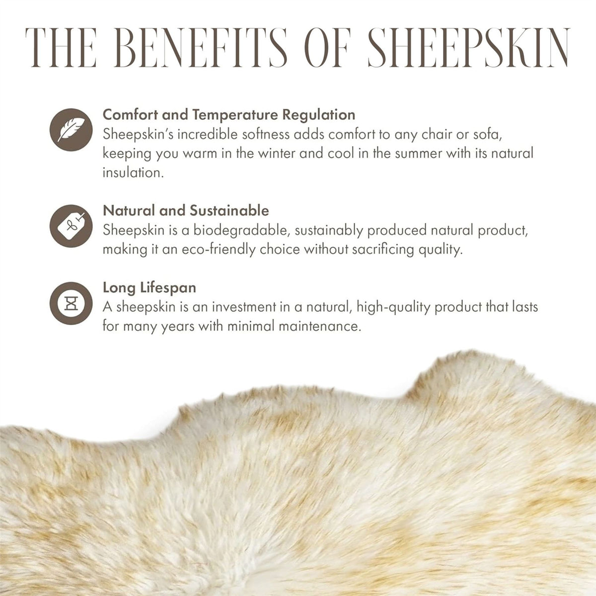 Genuine Sheepskin Natural Silky Soft Fluffy Real Wool Rug
