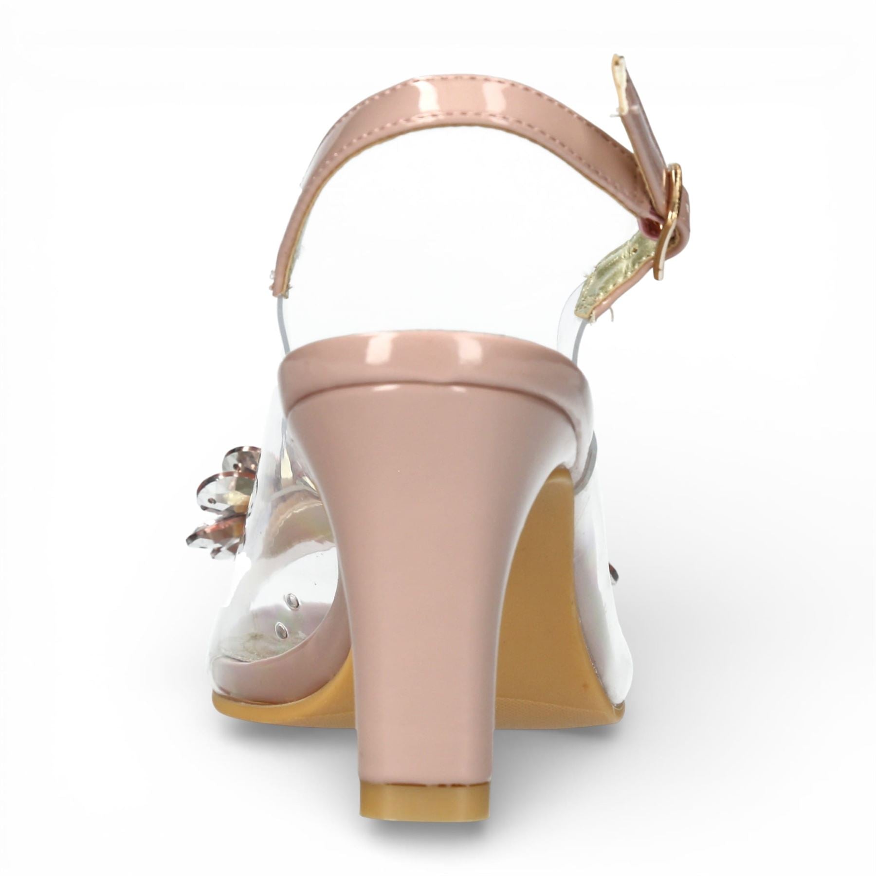 Laura Vita Women’s Mira 05 Clear Rose Pink Slip-On Cinderella Heel Sandals