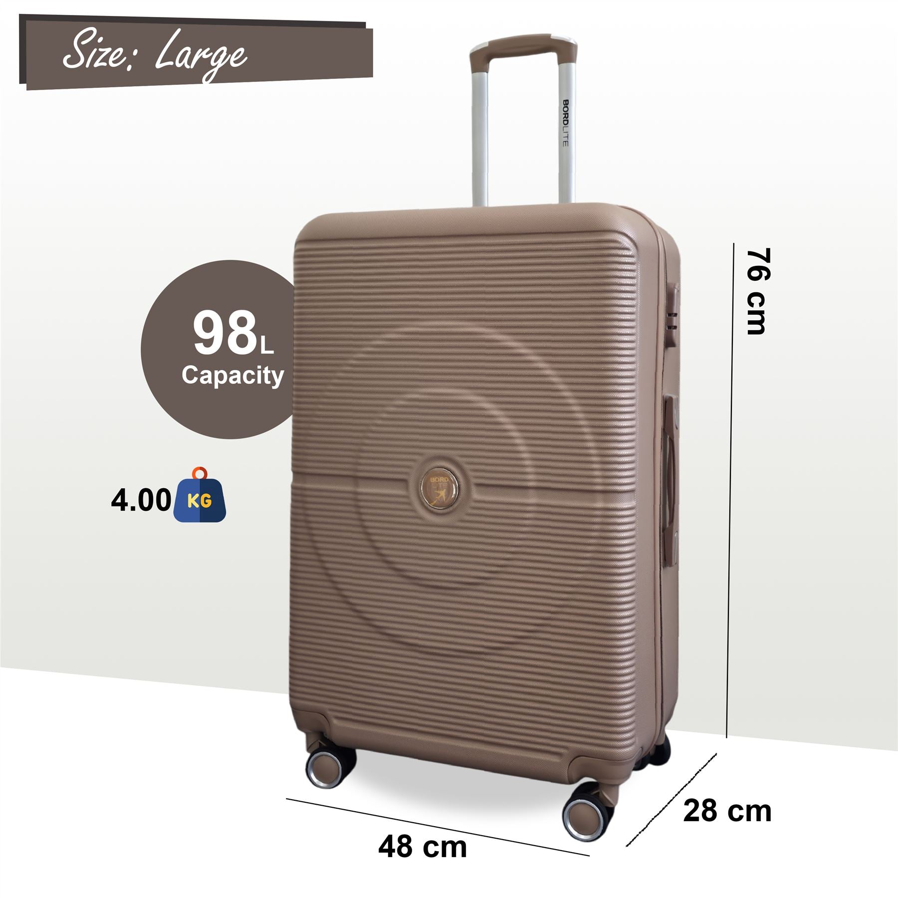 Seto Large Hard Shell Suitcase in Gold