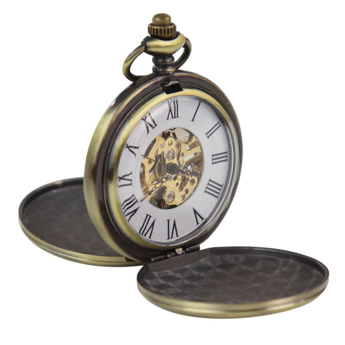 Classic Mechanical Pocket Watch Peaky Blinders Vintage Skeleton Automatic