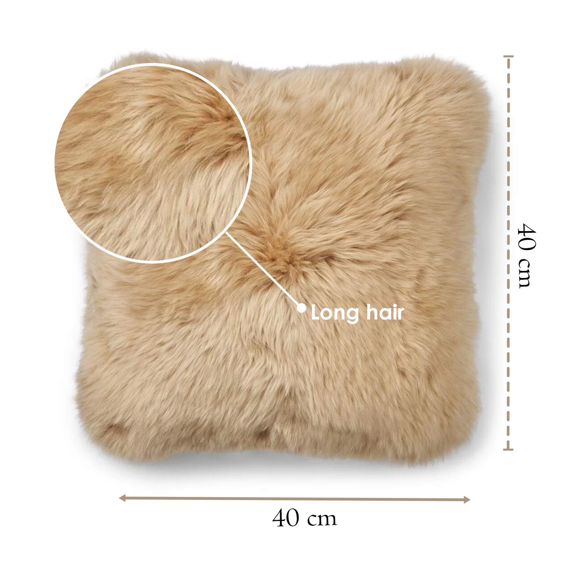 Genuine Sheepskin 40x40cm Real Wool Single Sided Cushion