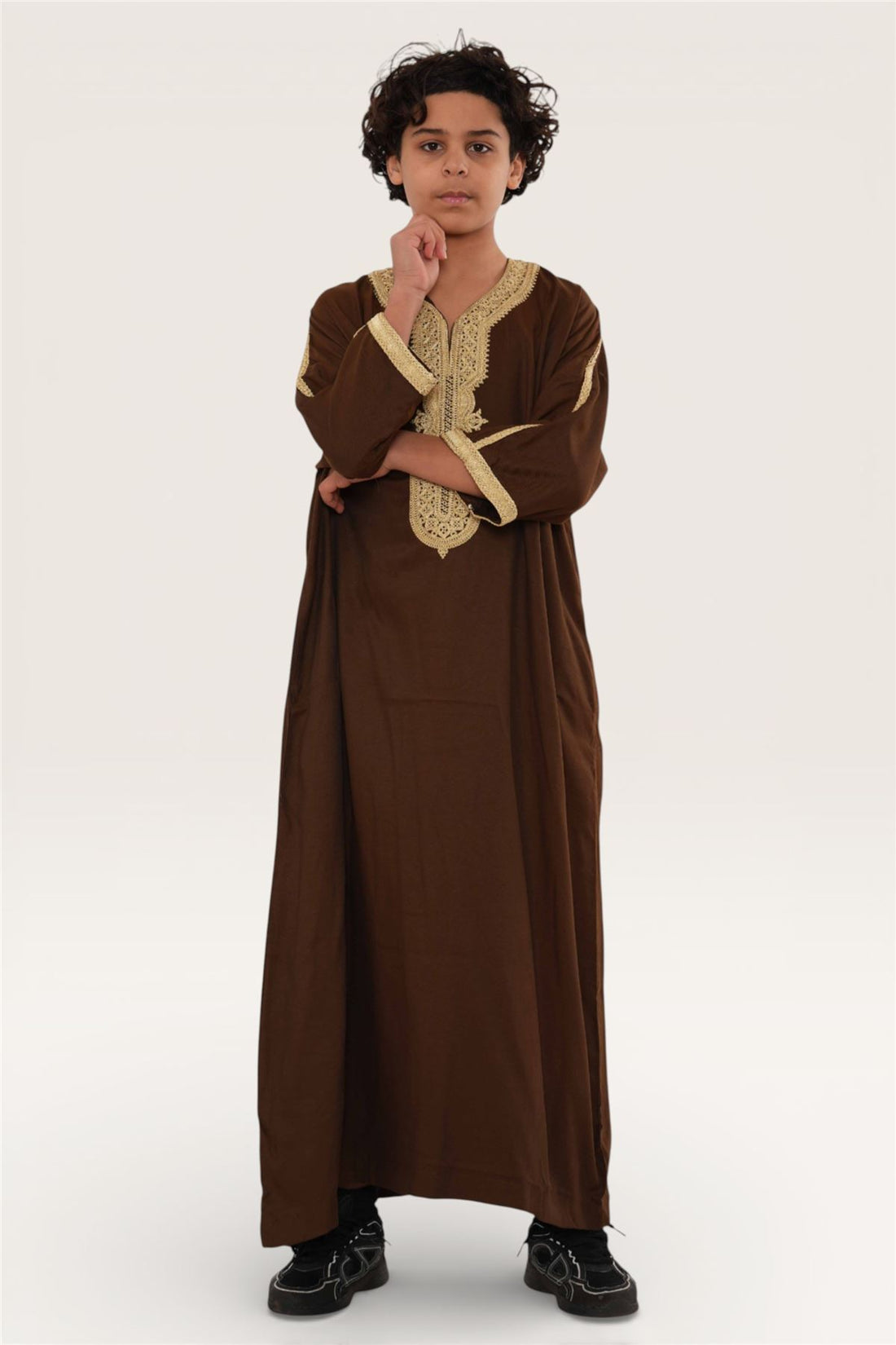 Kids Boys Ramadan Moroccan Thobe Robe Djellaba Gandoura Eid Jubba- K-HM67