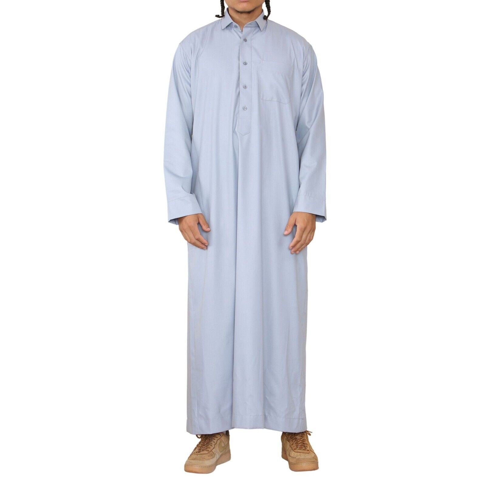Mens Thobe Jubba Saudi Ramadan Eid Islamic Kaftan Kaudara Arabic Jubbah