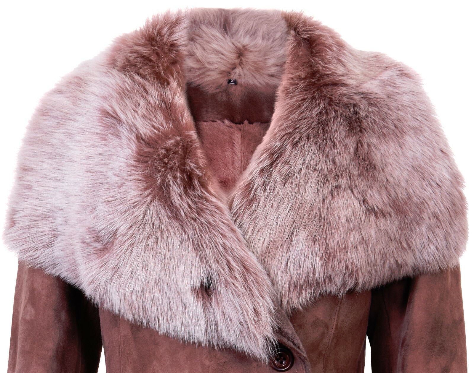 Womens Suede Merino Shearling Toscana Coat -Rochford