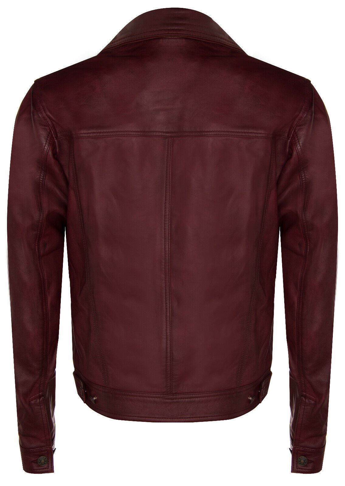 Mens Leather Trucker Jacket-Dartford