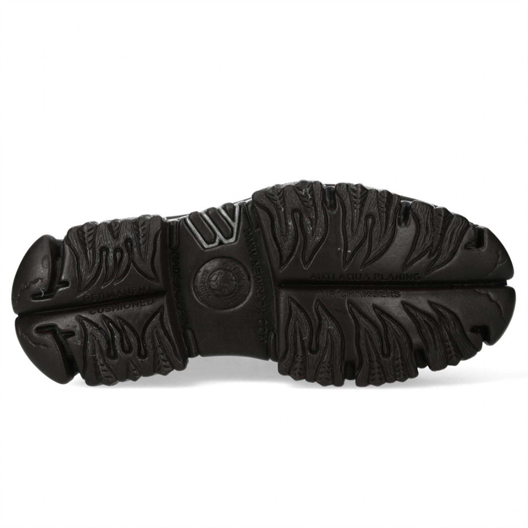 New Rock M-106-C194 Brown Flame Leather Gothic Ankle Platform Boots