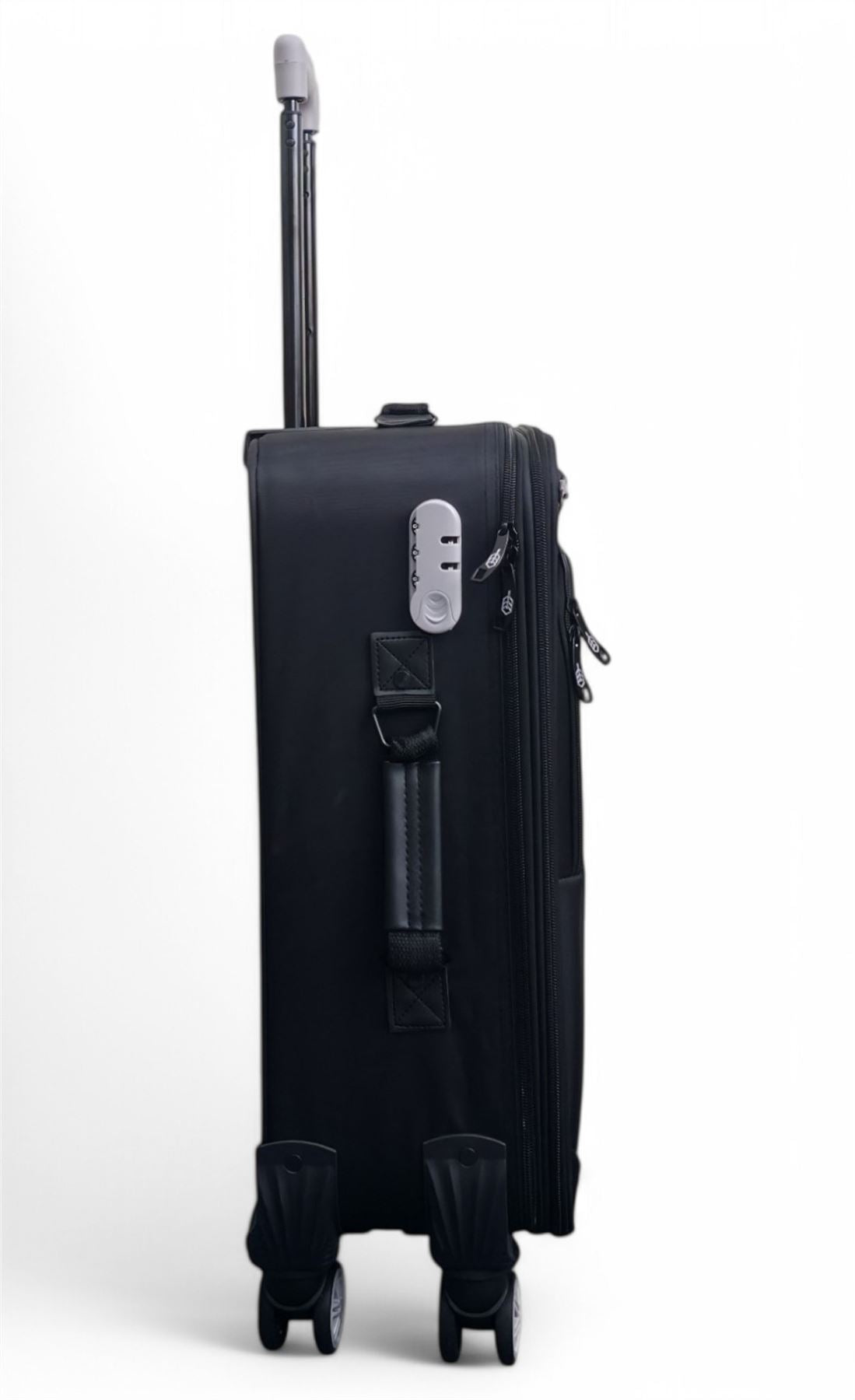 Handa Cabin Soft Shell Suitcase in Black