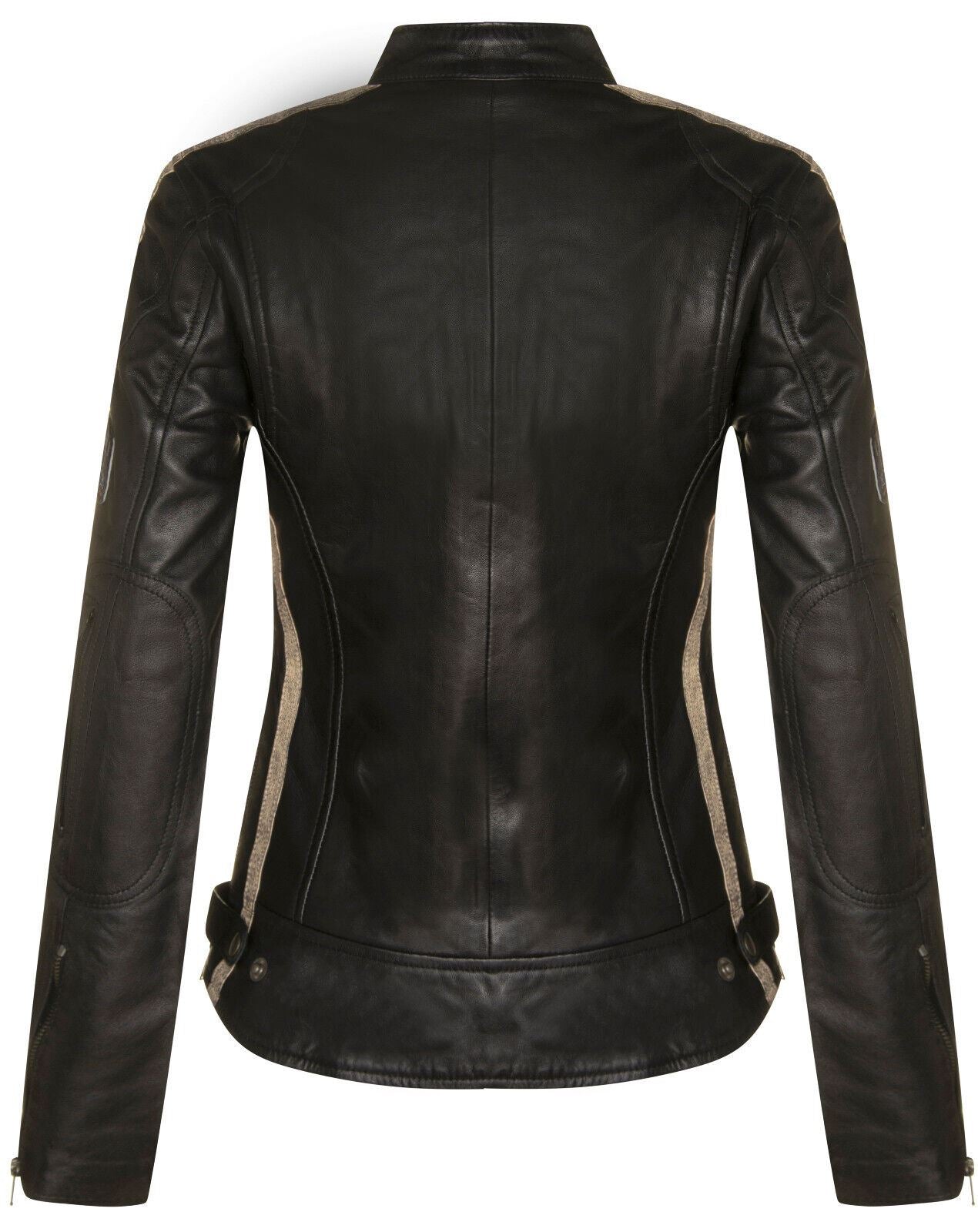 Womens Biker Racing Badges Leather Jacket-Eastleigh