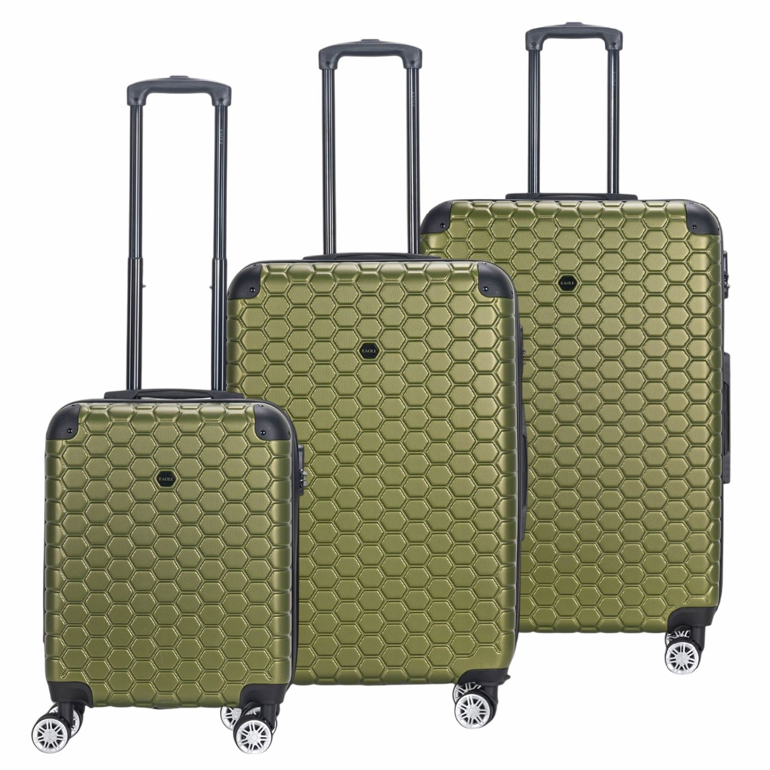 Noda Set of 3 Hard Shell Suitcase in Green