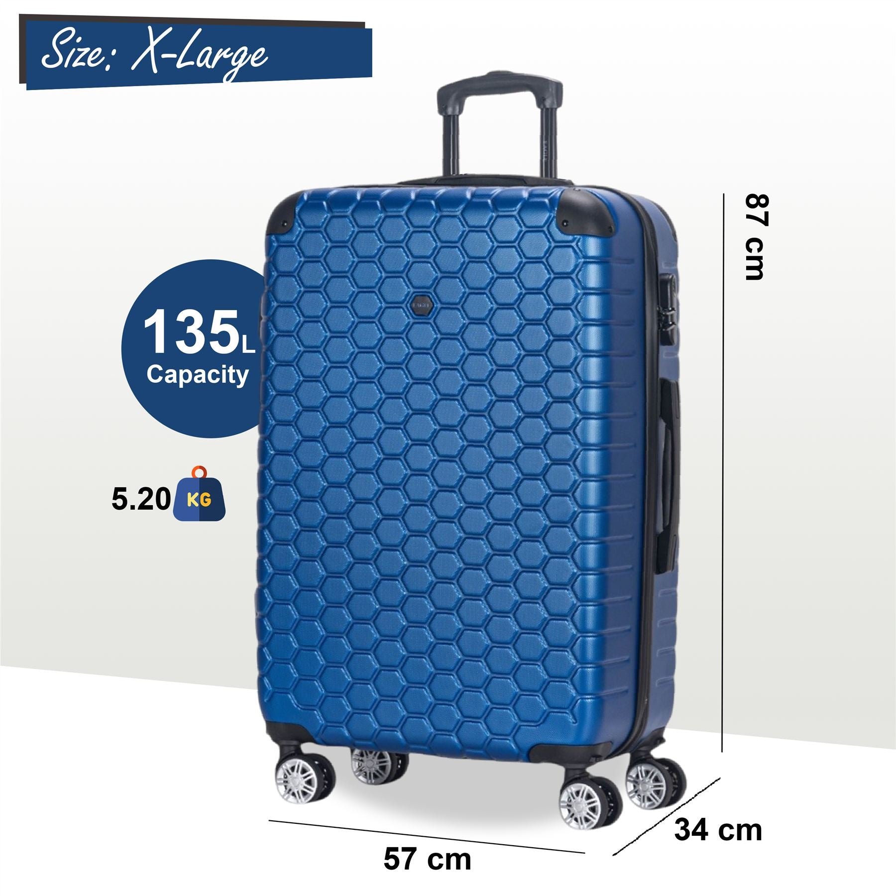 Noda X-Large Hard Shell Suitcase in Blue