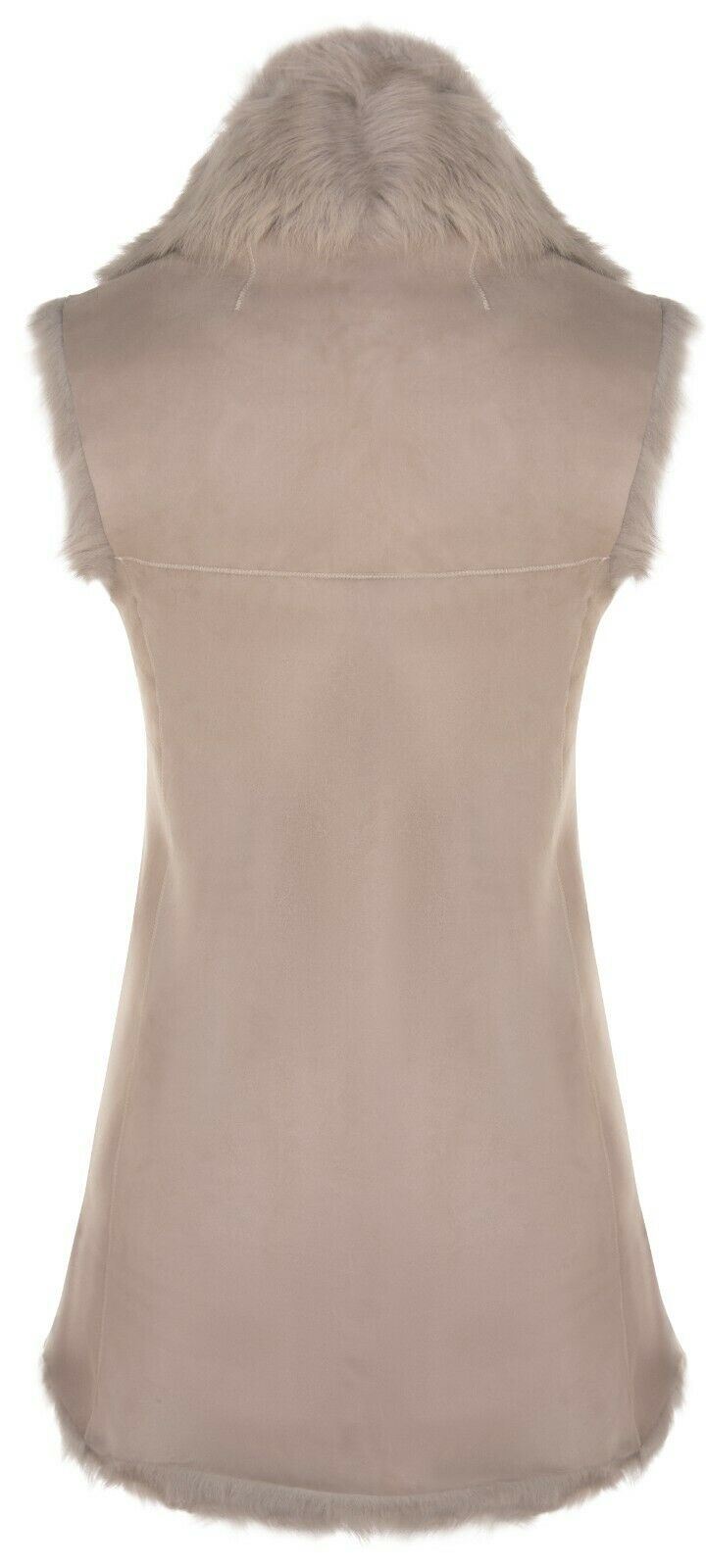 Womens Warmer Toscana Sheepskin Long Gilet-Seaford