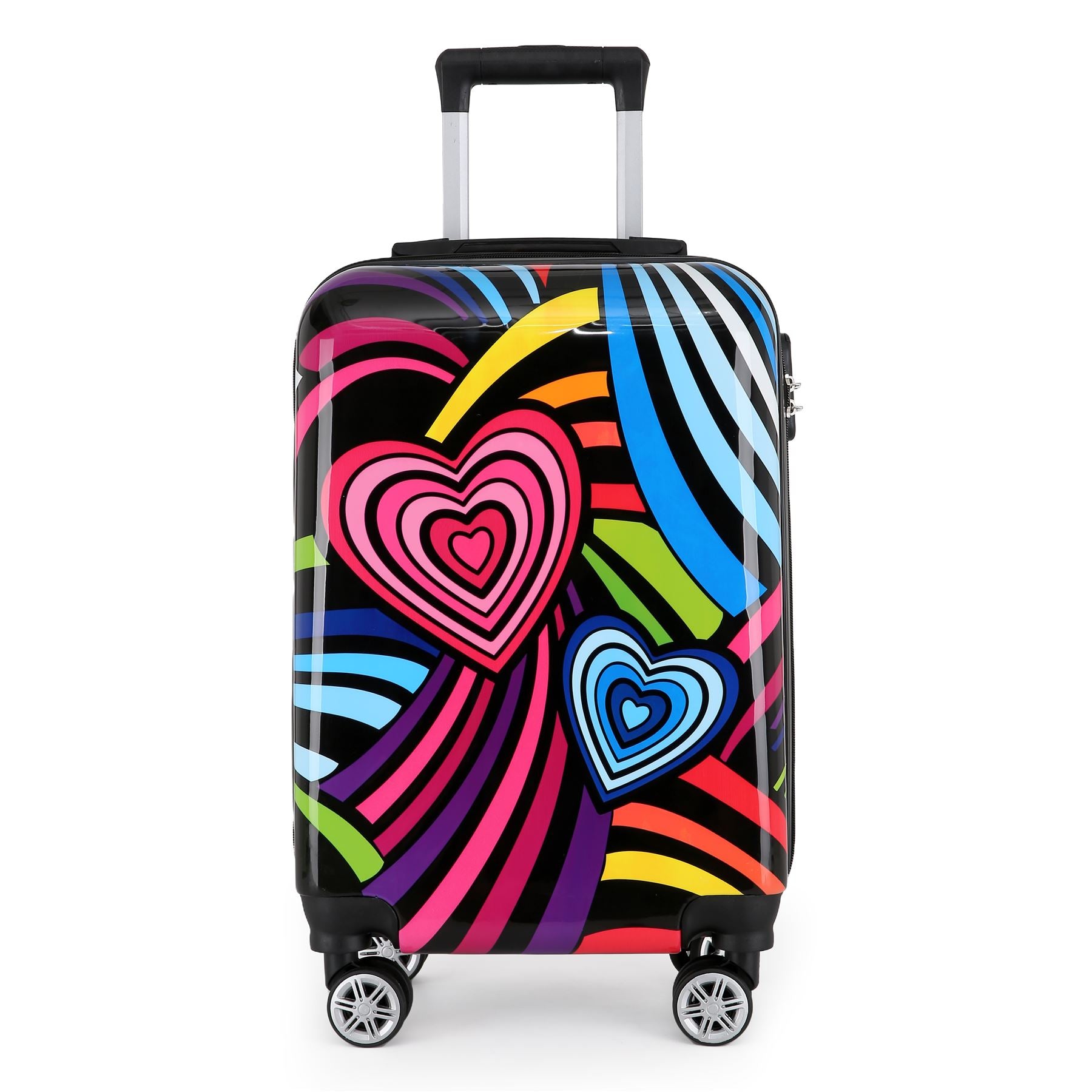 Hard Shell Printed Cabin Suitcase 35 x 23.5 x 56 cm Luggage Suitable for Easyjet, Ryanair, Wizzair