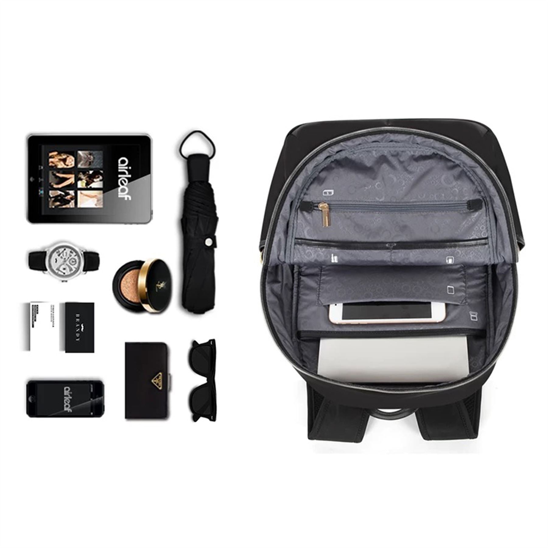 Backpack Rucksack 40 x 30 x 14 cm Black Underseat Travel Cabin Bag for Ryanair, Easy Jet