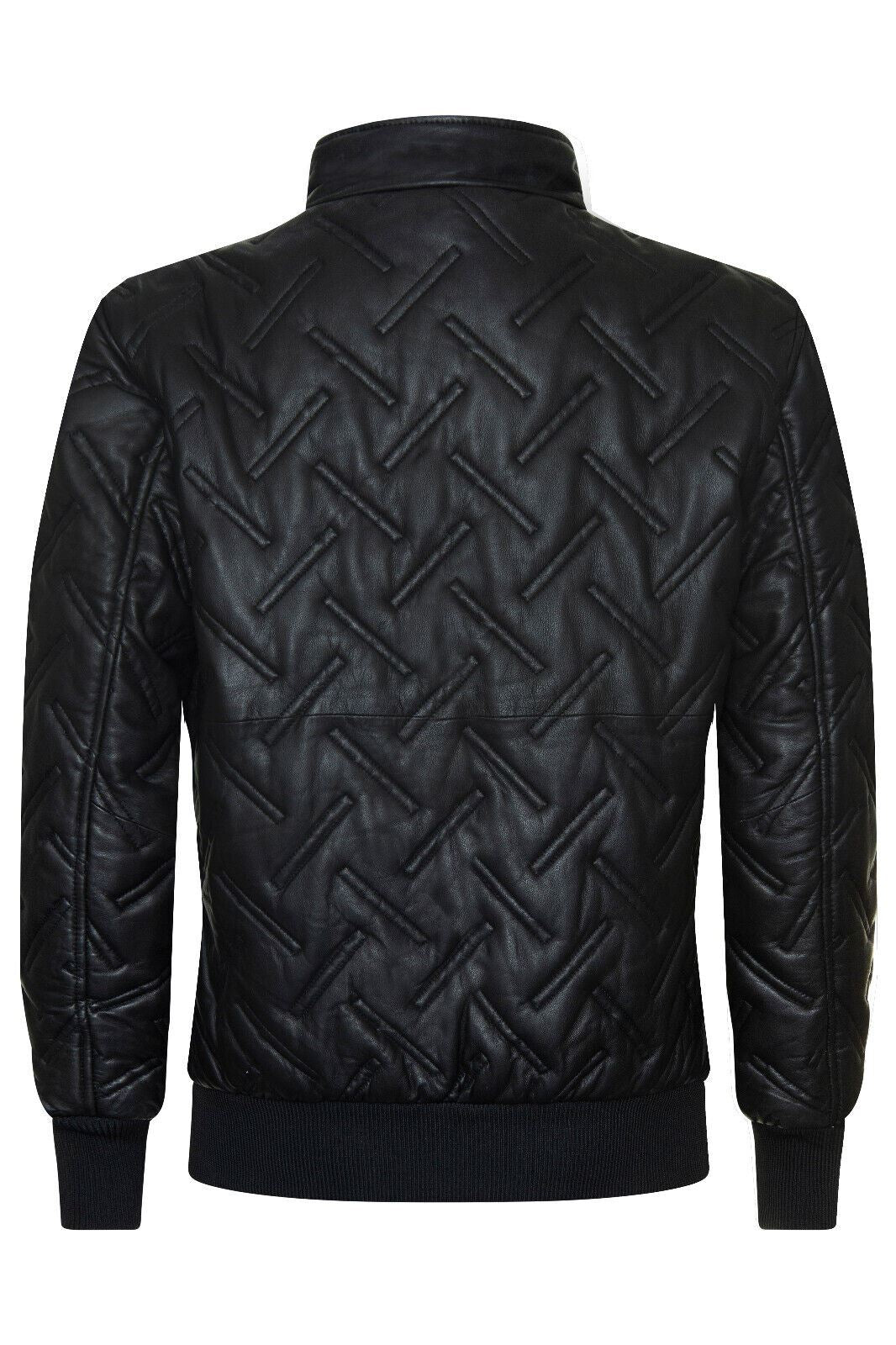 Mens Quilted Leather Bomber Jacket - Taunton