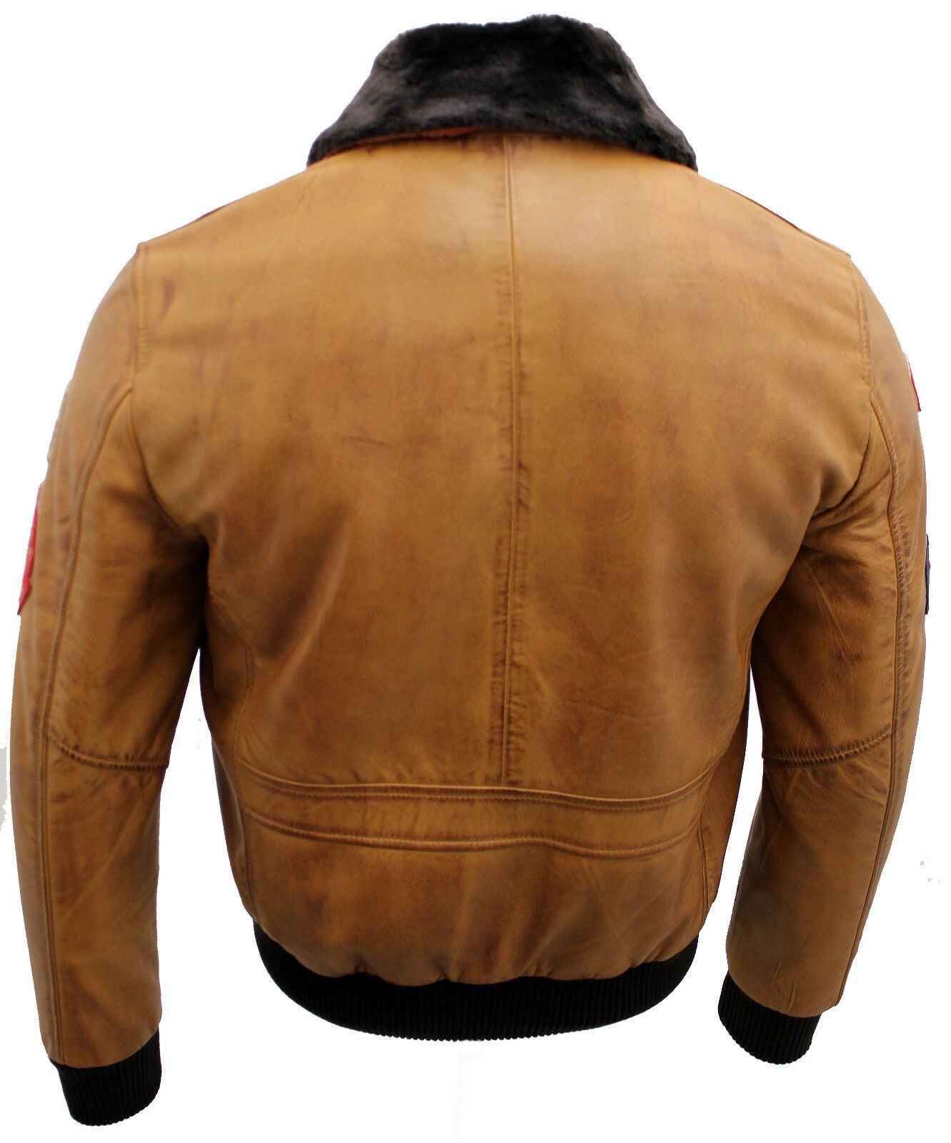 Mens Nappa Leather Bomber Jacket-Colburn in Tan