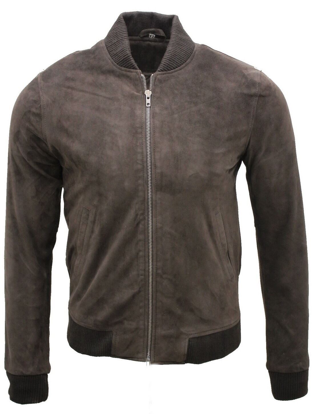 Mens Suede Varsity Leather Bomber Jacket-Castleford - Upperclass Fashions 
