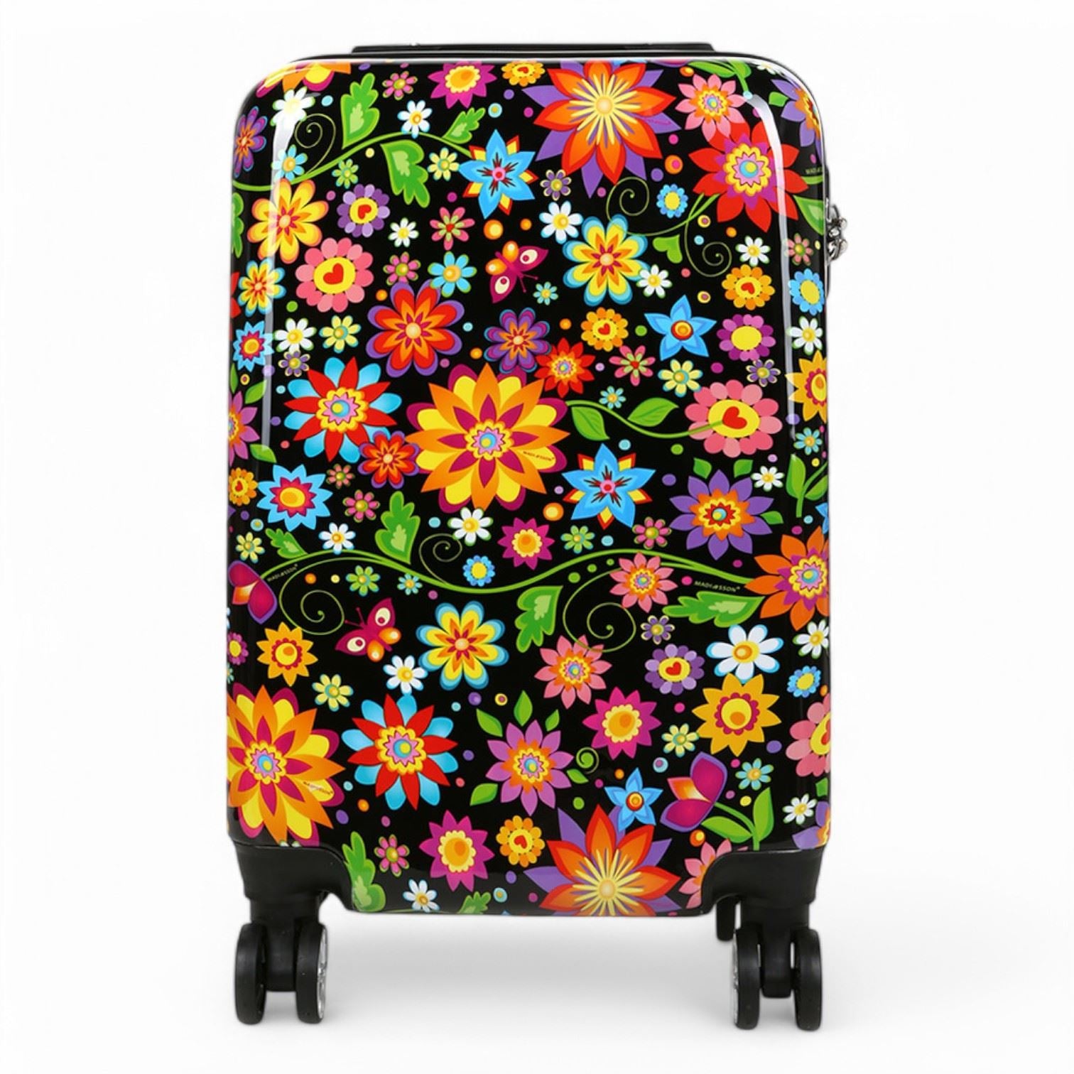 Ballina Cabin Hard Shell Suitcase in Black Flower