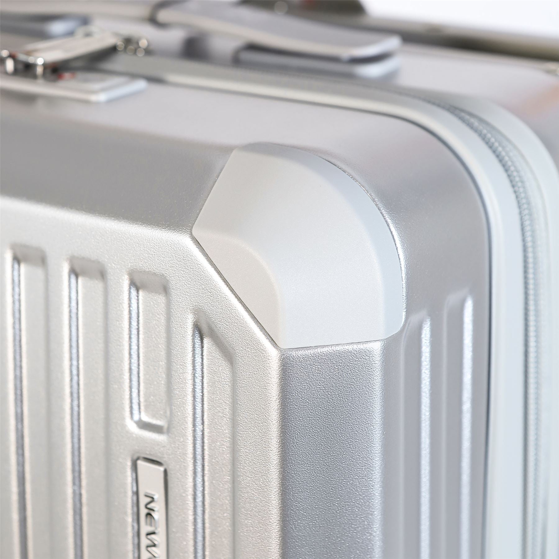 Hard Shell Silver Rimowa Inspired TSA Cabin Luggage Suitcase Durable Spinner Carry-On