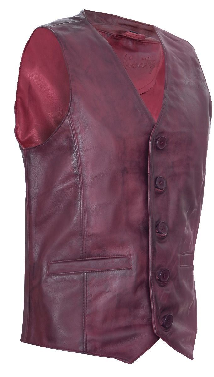 Mens Classic Leather Waistcoat-Grantham