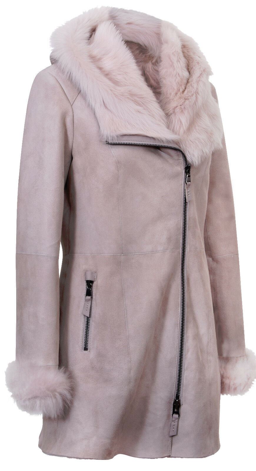 Ladies Suede Merino Hooded Sheepskin Coat-Ringwood