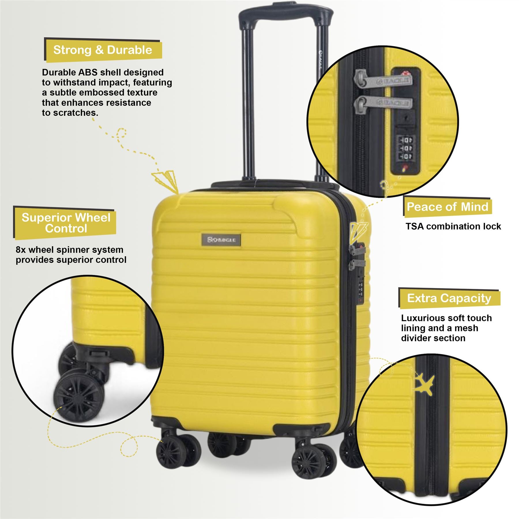 Koga Underseat Hard Shell Suitcase in Green