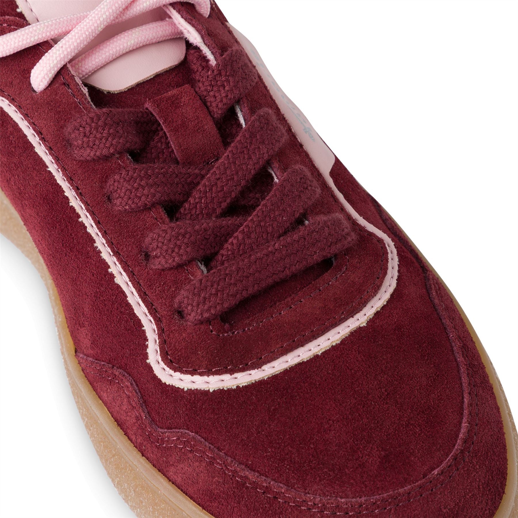 Tamaris Womens Merlot Burgundy Red Leather Fashion Stripe Lace Up Sneakers